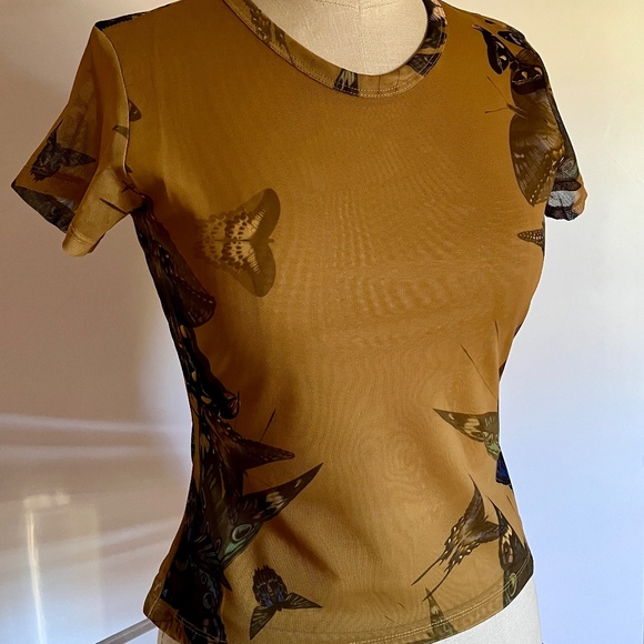 ALL SAINTS, Dianah Mesh Butterfly top, gorgeous golden color, size 6 no flaws - Picture 7 of 10